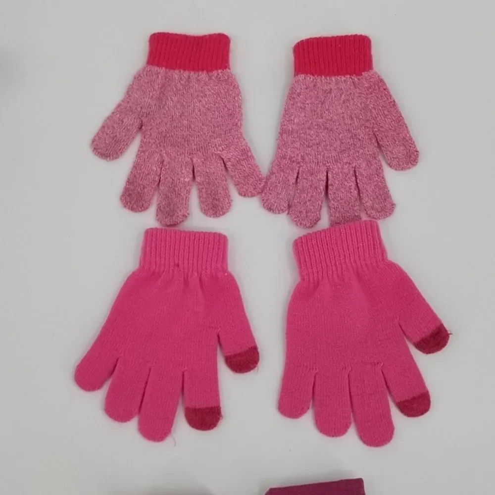 Head & Disney Pink and Magenta Kids Mittens Gloves Three Pair